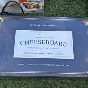 Premium Bamboo Cheeseboard Charcuterie Platter - Black